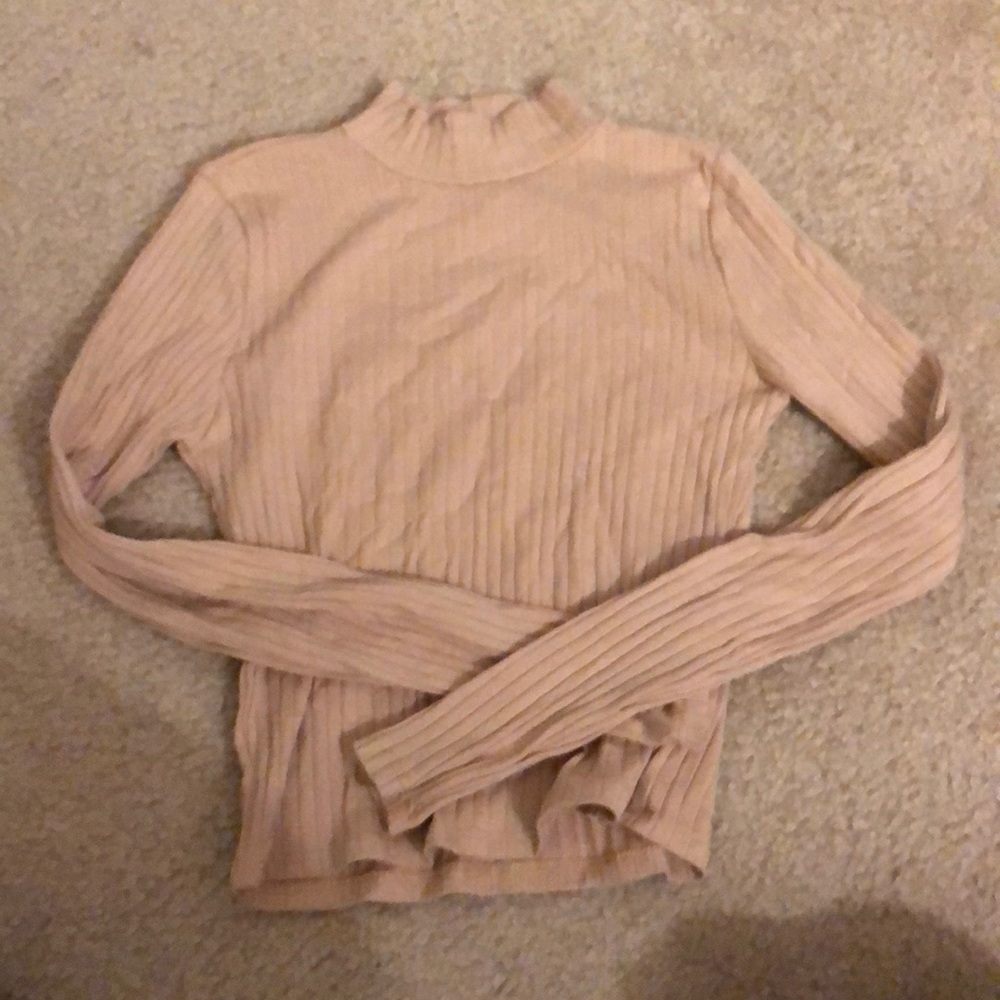 Tan mock neck
